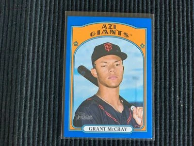 2021 TOPPS HERITAGE MINORS #100 GRANT MCCRAY  *BLUE BORDER #34/99*  AZL GIANTS - Image 1 of 2