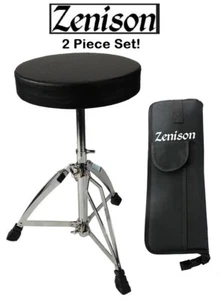 Zenison Drum Thron Sitz Stuhl höhenverstellbar gepolsterter Hocker & Drumstick Tasche - Bild 1 von 10