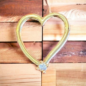 Vintage goldene Herz Anstecknadel Brosche Anhänger Kristall süß kleines Revers - Bild 1 von 3