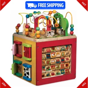 Battat Farm Activity Cube - Educational Wooden Toy for Toddlers, 1+ Year - Picture 1 of 11