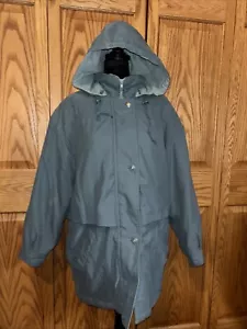 Forecaster Of Boston thicklined Moss Green Hooded parka Size large *read - Picture 1 of 9