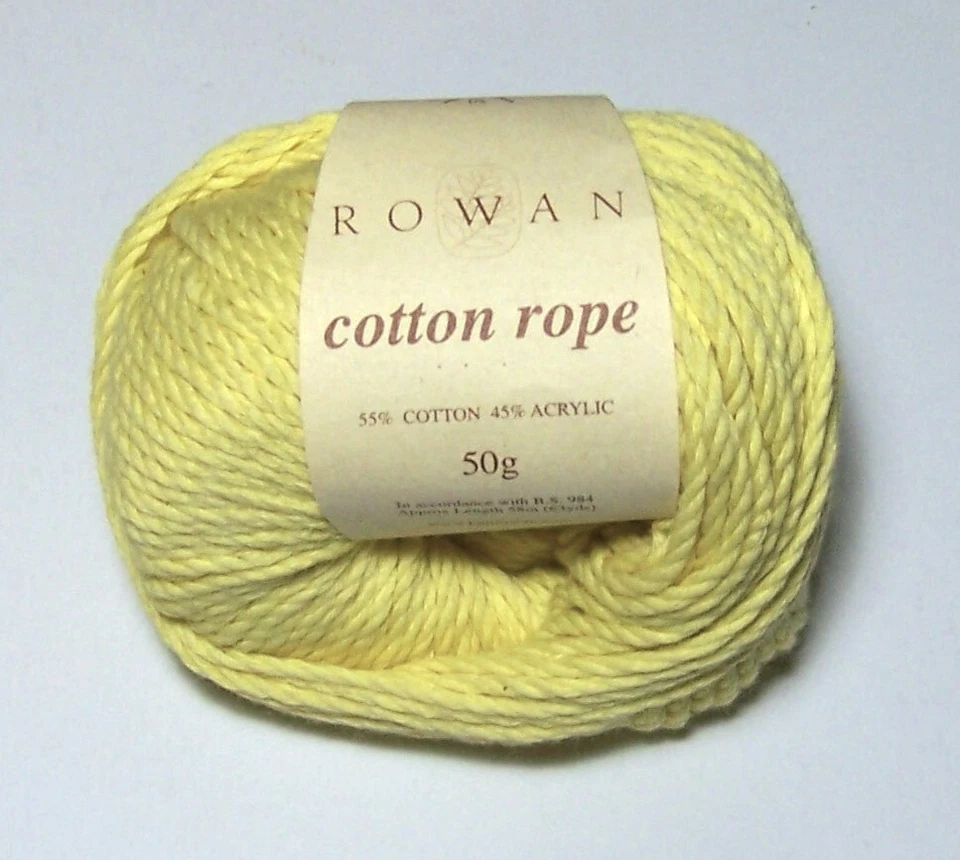 LOT of 10 Balls of Rowan COTTON ROPE Chunky Soft Yarn #060 LEMONADE YELLOW - Image 1 of 1