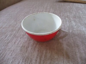 Child's Vintage Red Tin Toy Teacup - Picture 1 of 7