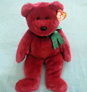 VINTAGE TY BEANIE BUDDY - 14" TALL - TEDDY - CRANBERRY BEAR - GORGEOUS TEDDYBEAR - Picture 1 of 8