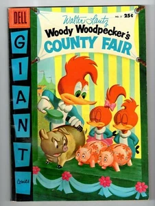 Dell Giant WOODY WOODPECKER'S COUNTY FAIR #5 - FN- Sept 1956 Vintage Comic - Picture 1 of 2