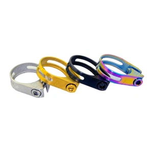 Bicycle Titanium Seat Post Clamp Holder Hex Clip Bike Seatpost 31.8mm / 34.9mm - Picture 1 of 14