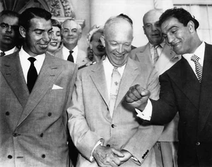 Foto 8X10 de Joe DiMaggio, presidente Eisenhower y Rocky Marciano - Imagen 1 de 1