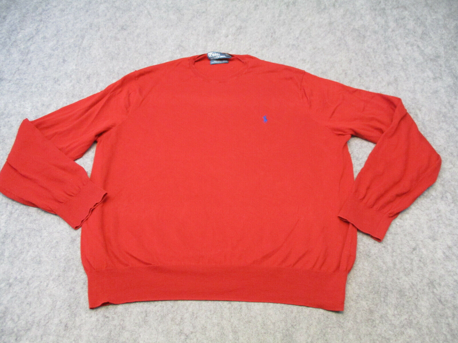 Polo Ralph Lauren Sweater Mens Medium Orange Golf Pullover Crew 