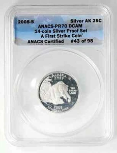2008 S Washington Silver Quarter Alaska ANACS PR-70 DCAM - Picture 1 of 2