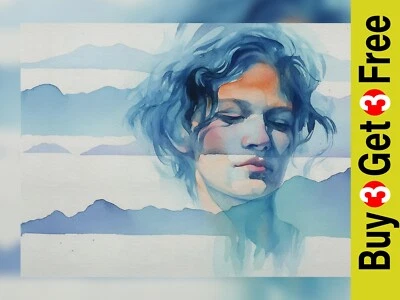 Serenity in Blue Hues 5"x7" Print on Matte Paper | Captivating Minimalist Art - Image 1 of 4