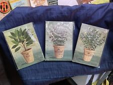 Kitchen Herbs Print Bundle X3 Oregano Rosemary Bay Prints On Wood