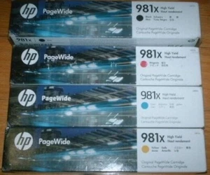 Set 4 original versiegelte HP 981X Schwarz Cyan Gelb Magenta Tinten 2023-2027 NEW GEN - Bild 1 von 1