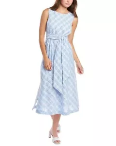 Anne Klein Seersucker Midi Dress Women's Size 6 - Picture 1 of 12