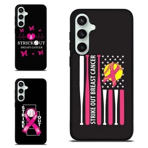 Pink Ribbon Softball Fight Plastic Case For iPhone SE4 16e 14 15 16 Plus Pro Max - Picture 1 of 25