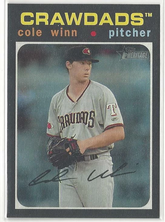 2020 Topps Heritage Minor League Cole Winn Flip Stock Parallel SP Crawdads - Image 1 of 1
