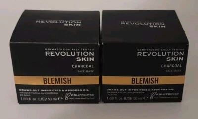 Lot Of 2 - Revolution Skin Charcoal & Glycolic Acid Face Mask For  Blemishes - Image 1 of 4