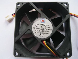 4 pcs Brushless DC Cooling Fan 7 Blade 12V 8025S 80x80x25mm 3Wire Sleeve Bearing - Picture 1 of 2