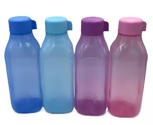 NEW Tupperware 1L Square Eco Water Drink Bottle Blue Pink or Purple - Picture 1 of 5