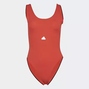 Adidas Ribbed Sport Women’s Sleeveless Orange Bodysuit Size Medium NEW - Picture 1 of 17