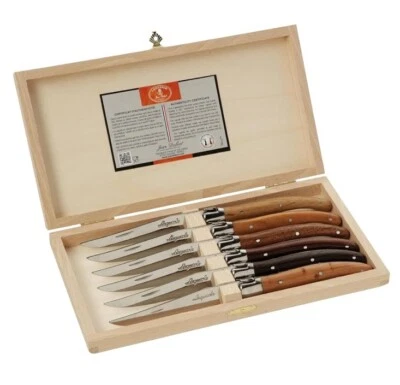 Juego de cuchillos para carne Jean Dubost Laguiole de 6 piezas. Nuevo en caja. Se vende por $380 Foto 1 de 3