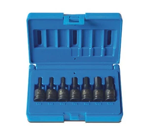 Action 7pc 3/8" Dr 4mm - 12mm 50mm Length Metric Impact Hex Driver Set 648150701 - Picture 1 of 1