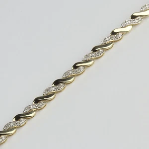 Stunning 14k Yellow & White Gold, Diamond Women's Tennis Bracelet 7" - Picture 1 of 4