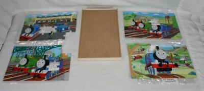RARO THOMAS THE TANK ENGINE & FRIENDS 4 PUZZLES EN CAJA DE MADERA ALGUNAS PIEZAS FALTANTES Foto 1 de 4