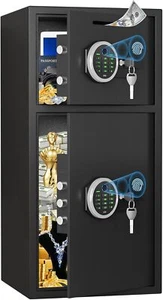 6.0 Cuft Home Safe Box, Fingerprint Safe Box with djustable Shelf & Deposit Slot - Picture 1 of 7