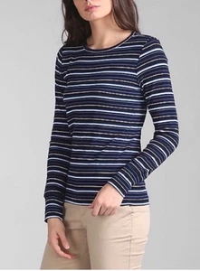 Top tejido plumas a rayas azules metálicas GAP nuevo con etiquetas S - Imagen 1 de 10