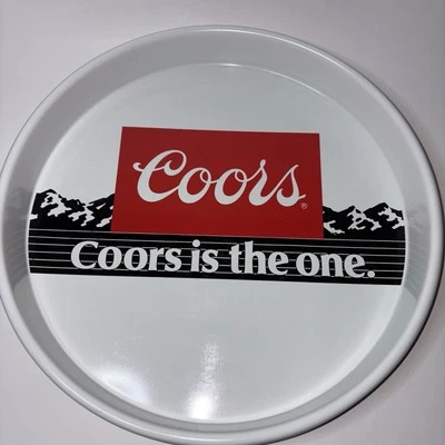 Vintage 1985 Coors Beer Coors is the One 13" Metal Serving Beer Bar Service Tray - Image 1 of 4