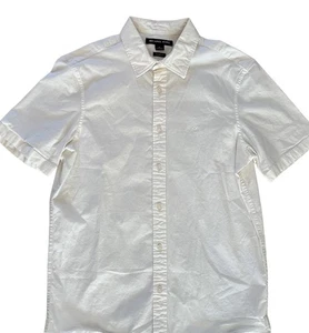 Michael Kors Button Down Shirt Size M White Classic Fit Short Sleeve - Picture 1 of 7