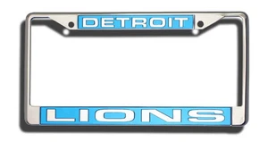 Detroit Lions License Plate Frame Laser Cut Chrome - Picture 1 of 1