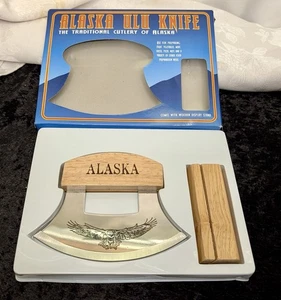 Alaska ULU Knife With Stand Souvenir - Picture 1 of 4
