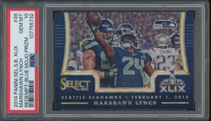 Panini Select Super Bowl XLIX 2014 Blue Mojo #39 Marshawn Lynch Gem como nuevo PSA 10 - Imagen 1 de 2