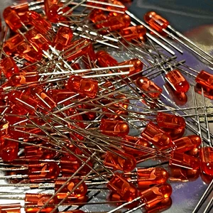 100PCS Red 5mm LEDs - Oval, Tinted,  HLMP-AD90-STTZZ - Picture 1 of 7