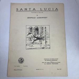Santa Lucia Leopold Godowsky Art Publication Society 1943 Venice Boat Music - Picture 1 of 4
