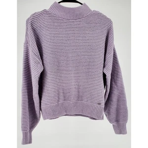 HOLLISTER Women's Size Medium Soft Purple Pullover Mock Neck Crop Sweater New - Picture 1 of 5