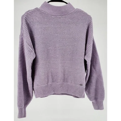 HOLLISTER Women's Size Medium Soft Purple Pullover Mock Neck Crop Sweater New - Image 1 of 4
