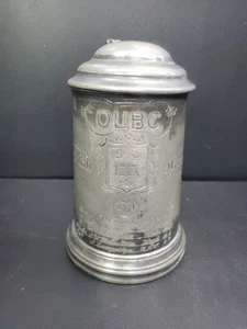 Antique 1871 Pewter Pint Lidded Tankard Oxford Rowing Scratch Fours Trophy - Picture 1 of 15
