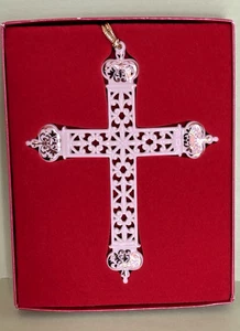 LENOX Holiday Dimension Pierced Gold Cross Hanging Christmas Ornament - Picture 1 of 4