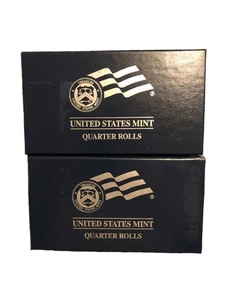 (2) USA postfrische Viertelrollenkartons blau. Passend für 5 Rollen pro Karton. NUR BOXEN - Bild 1 von 3