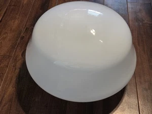 Huge Vintage Milk Glass School House Industrial Light Fixture Shade Globe 16" - Picture 1 of 9