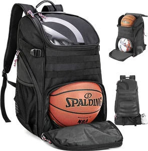 Large Basketball Backpack Bag with Ball Compartment and Shoe Pocket Outdoor Spor - Picture 1 of 12