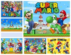 Videogioco Popolare Super Mario Bros Tema Festa Compleanno Foto Sfondo Decorazione - Foto 1 di 11