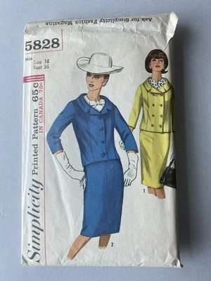 Vintage 1964 Simplicity 5828 Suit Separates Skirt Double Breasted Jacket Bust 36 - Image 1 of 4