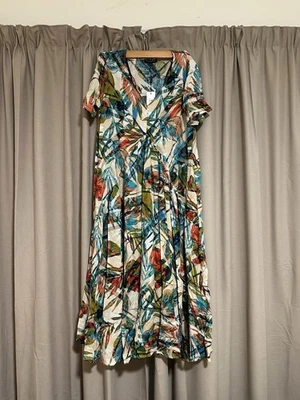 BNWT Caroline Morgan Multicoloured Floral Midi Dress Size 10 Women’s Casual  - image 1 of 4