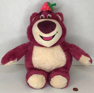 Peluche Disney Pixar Toy Story 3 Lotso ours rose Miniso 14 pouces fraise sur la tête - Photo 1/8