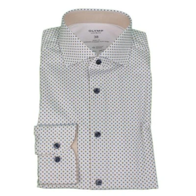 Olymp Level Cinque 24/Seven Uomo Camicia da Ufficio Blu Beige 208954 22 Natura - Immagine 1 di 3