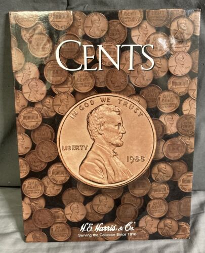 H.E. Harris Tri-Fold Push In Coin Folder #2676 Cents Blank No Dates