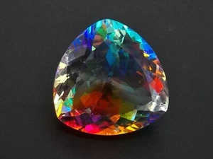 64.20 Ct Lab-Created EGL Certified Mystic Aura Quartz Trillion Cut Loose Gemst - Picture 1 of 6